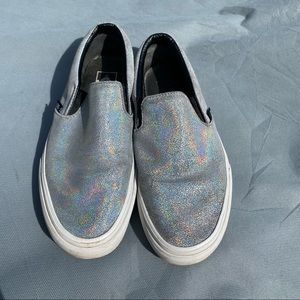 Holographic/Iridescent slip on Vans